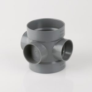 Bs425g brett martin 110mm double solvent weld short boss pipe grey